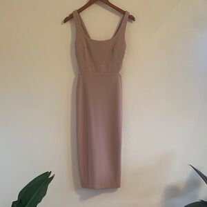 Express Mauve Square-Neck Midi Dress